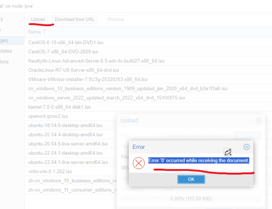 0beebf5523a71d859208ccb53c6531e4 Proxmox VE:(pve)Error ‘0‘ occurred while receiving the document.