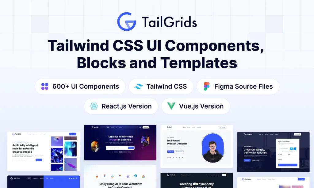 0dd5f7dbe0afcec81ae4e6eac3964c3c TailGrids 基于 Tailwind CSS 开发的 UI 组件区块套件