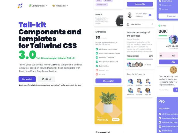 625a04d8a3bdbb0373d152523e4fe79e Tail-Kit 免费开源的Tailwind CSS 3.0组件和模板库